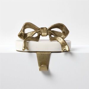 Marble and Metal Bow Christmas Stocking Holder Gold - Threshold Studio McGee